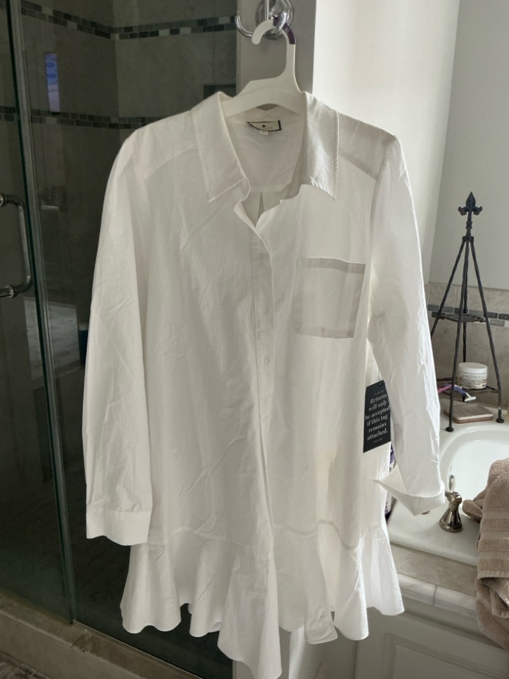Tuckernuck White Cotton Button-Up Blouse